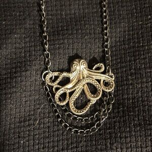 Silver Octopus Pendant Necklace